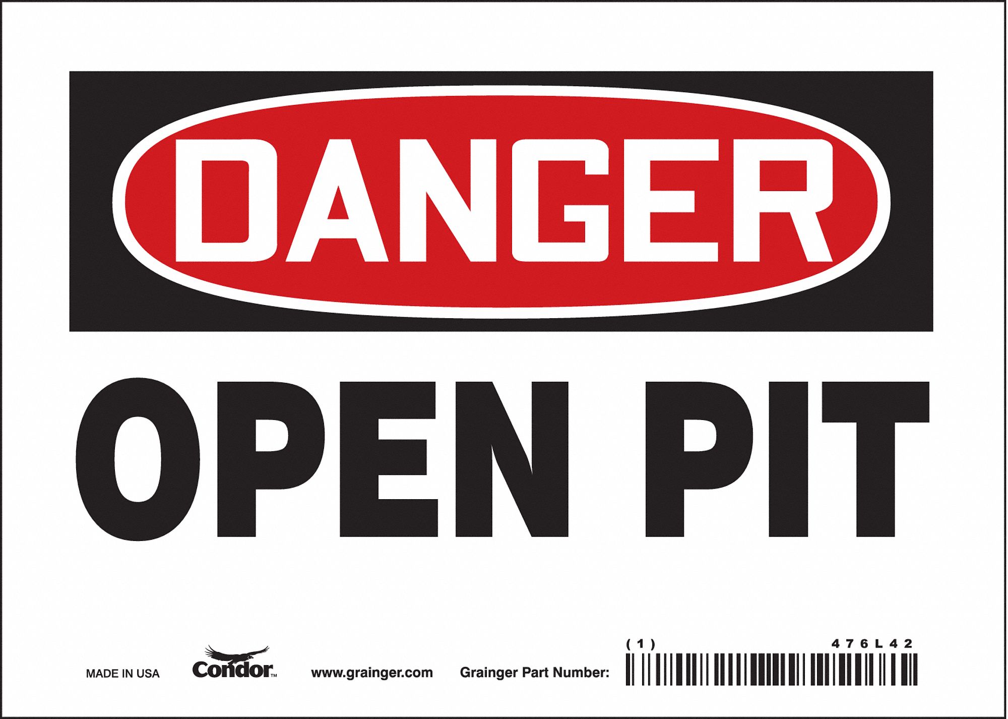 Safety Sign: Vinyl, Adhesive Sign Mounting, 5 in x 7 in Nominal Sign Size, Not Retroreflective