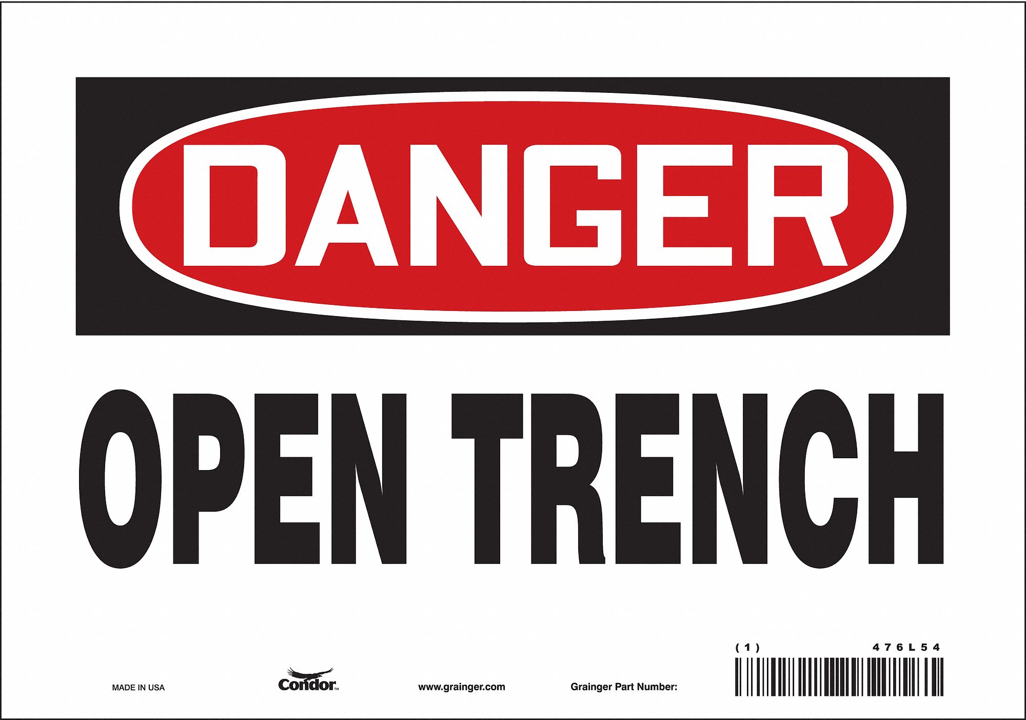Safety Sign: Vinyl, Adhesive Sign Mounting, 7 in x 10 in Nominal Sign Size, Not Retroreflective