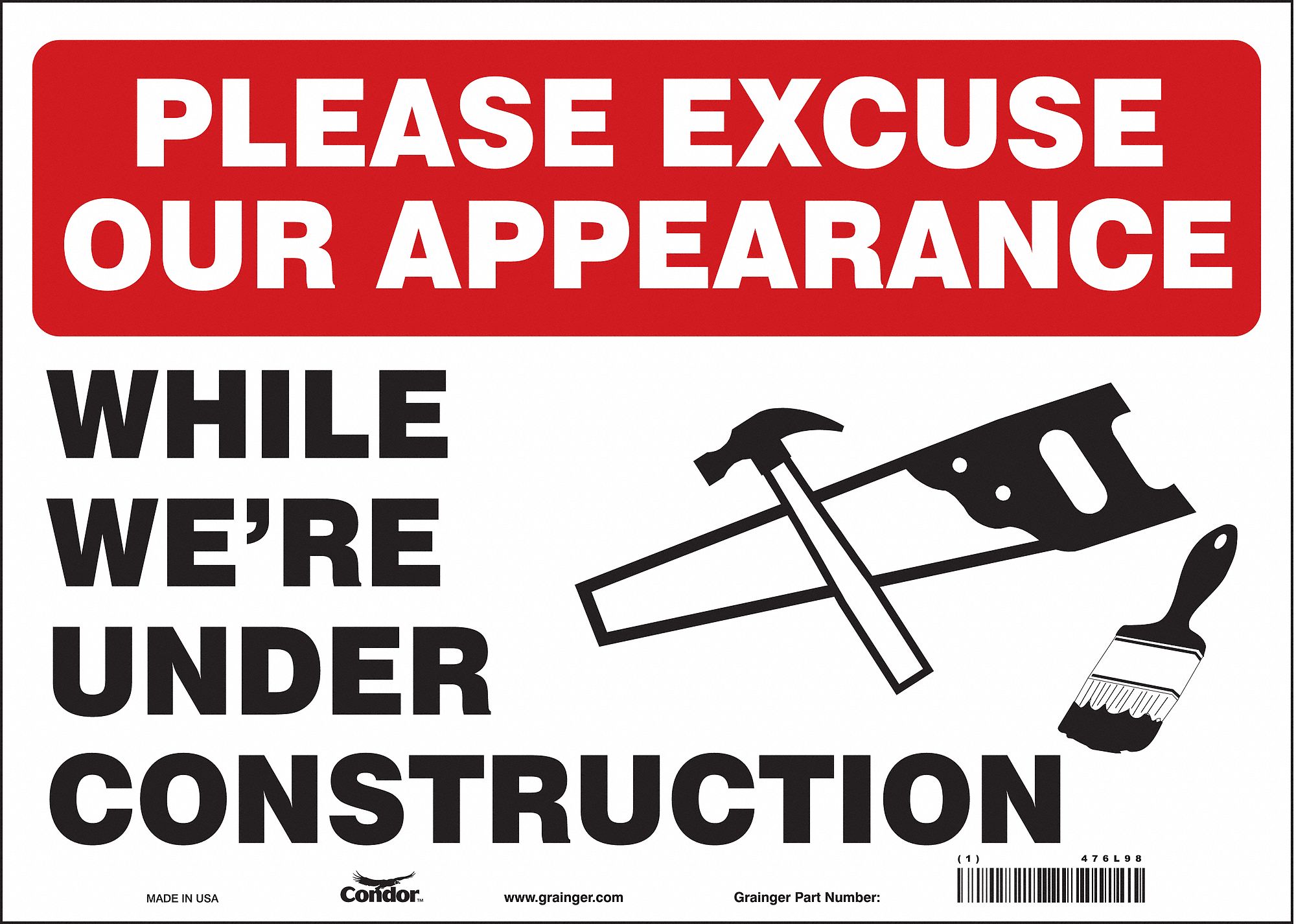 PANNEAU SECURITE,10PO X 14PO,VINYLE