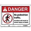Danger: No Pedestrian Traffic. Accident Will Result In Severe Injury Or Death. Signs image