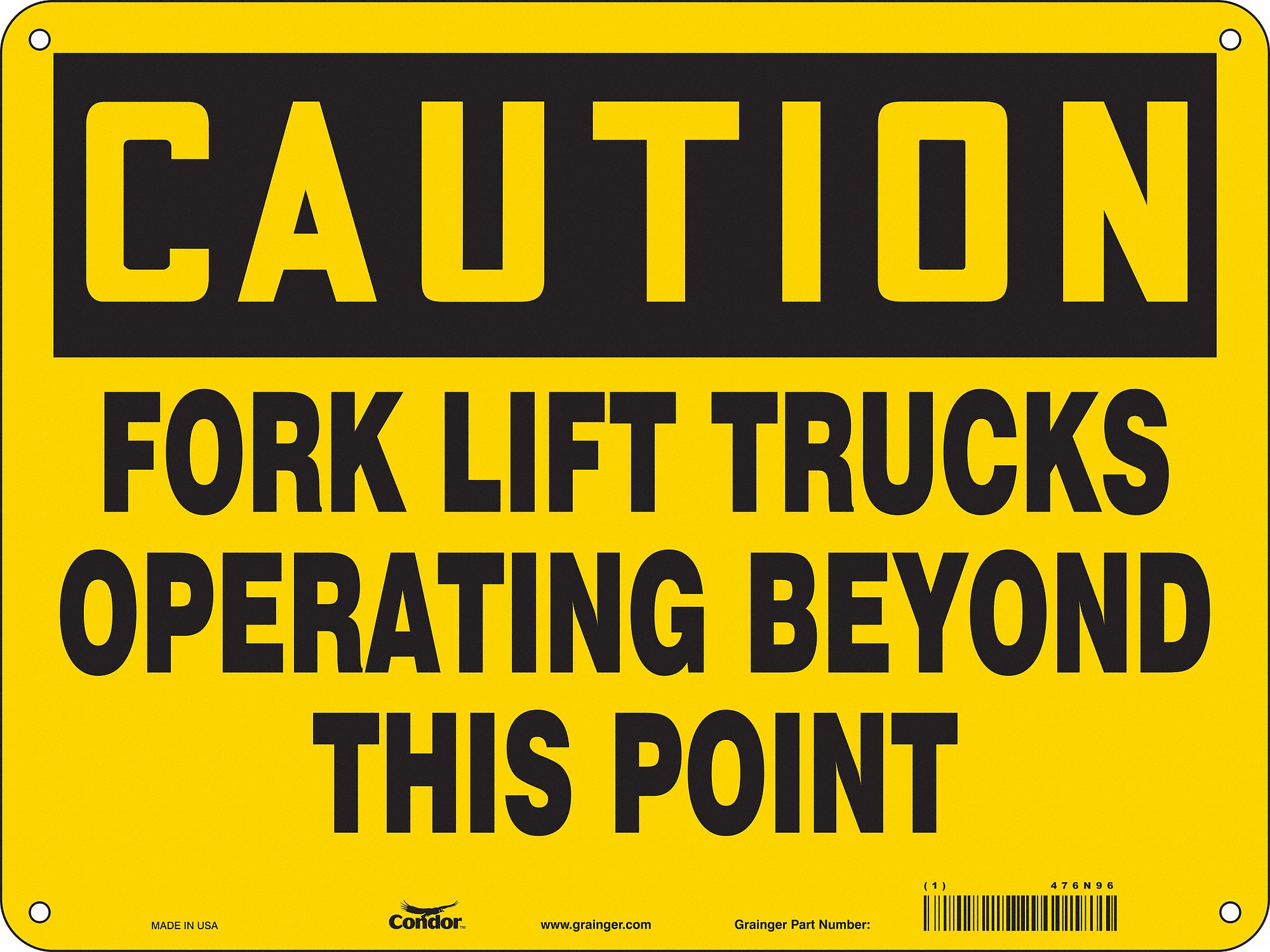 Safety Sign: Aluminum, Mounting Holes Sign Mounting, 18 in x 24 in Nominal Sign Size, 0.032 in Thick