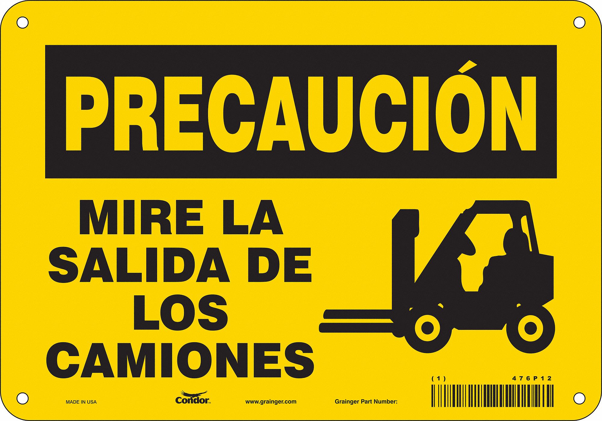 Safety Sign, 7 in x 10 in, Polyethylene