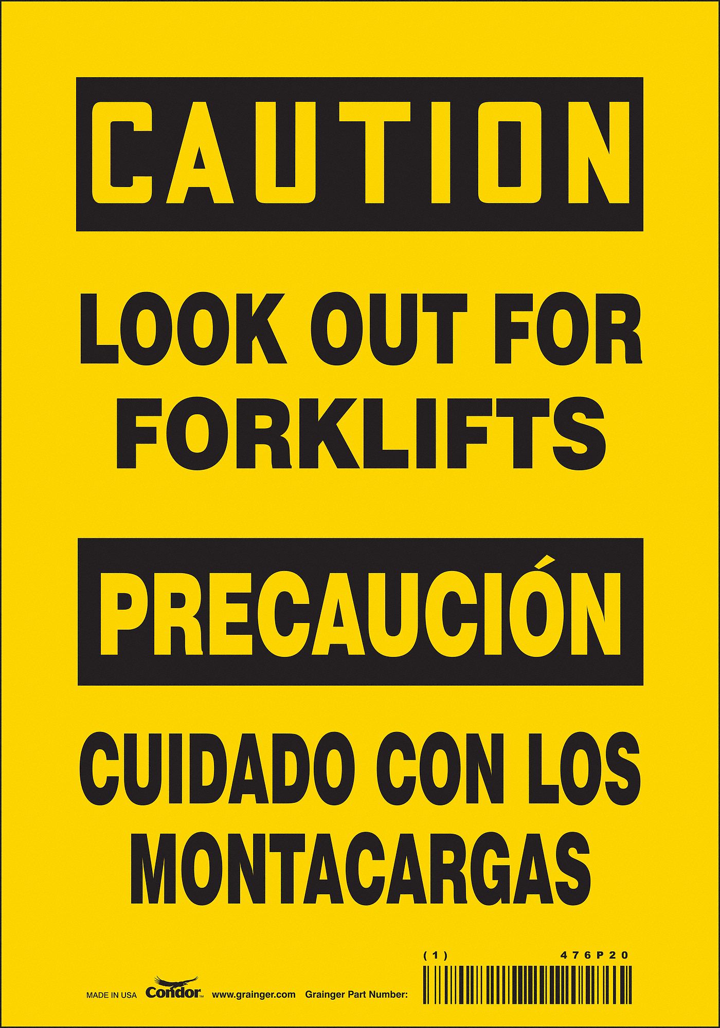 Safety Sign: Vinyl, Adhesive Sign Mounting, 10 in x 7 in Nominal Sign Size, Not Retroreflective