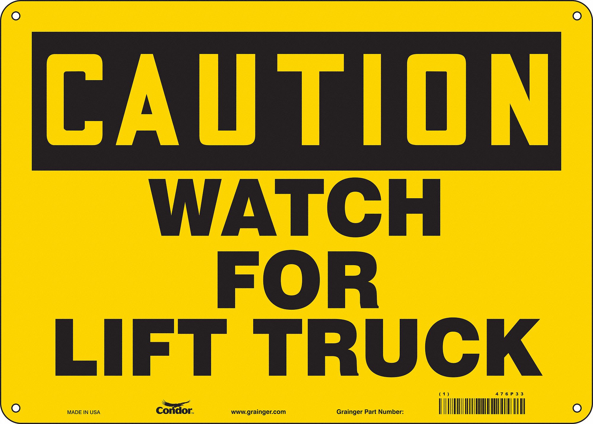 Safety Sign: Aluminum, Mounting Holes Sign Mounting, 10 in x 14 in Nominal Sign Size, 0.032 in Thick