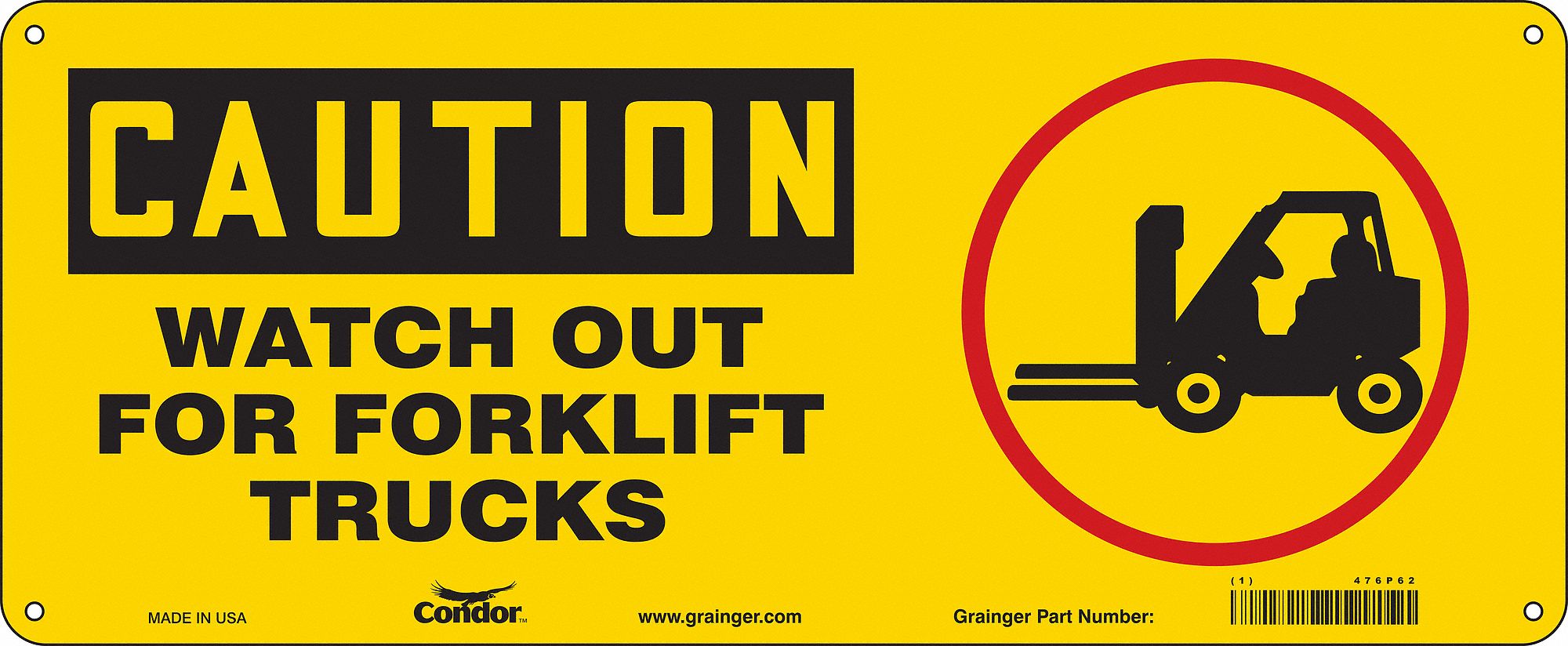 Safety Sign, 7 in x 17 in, Aluminum