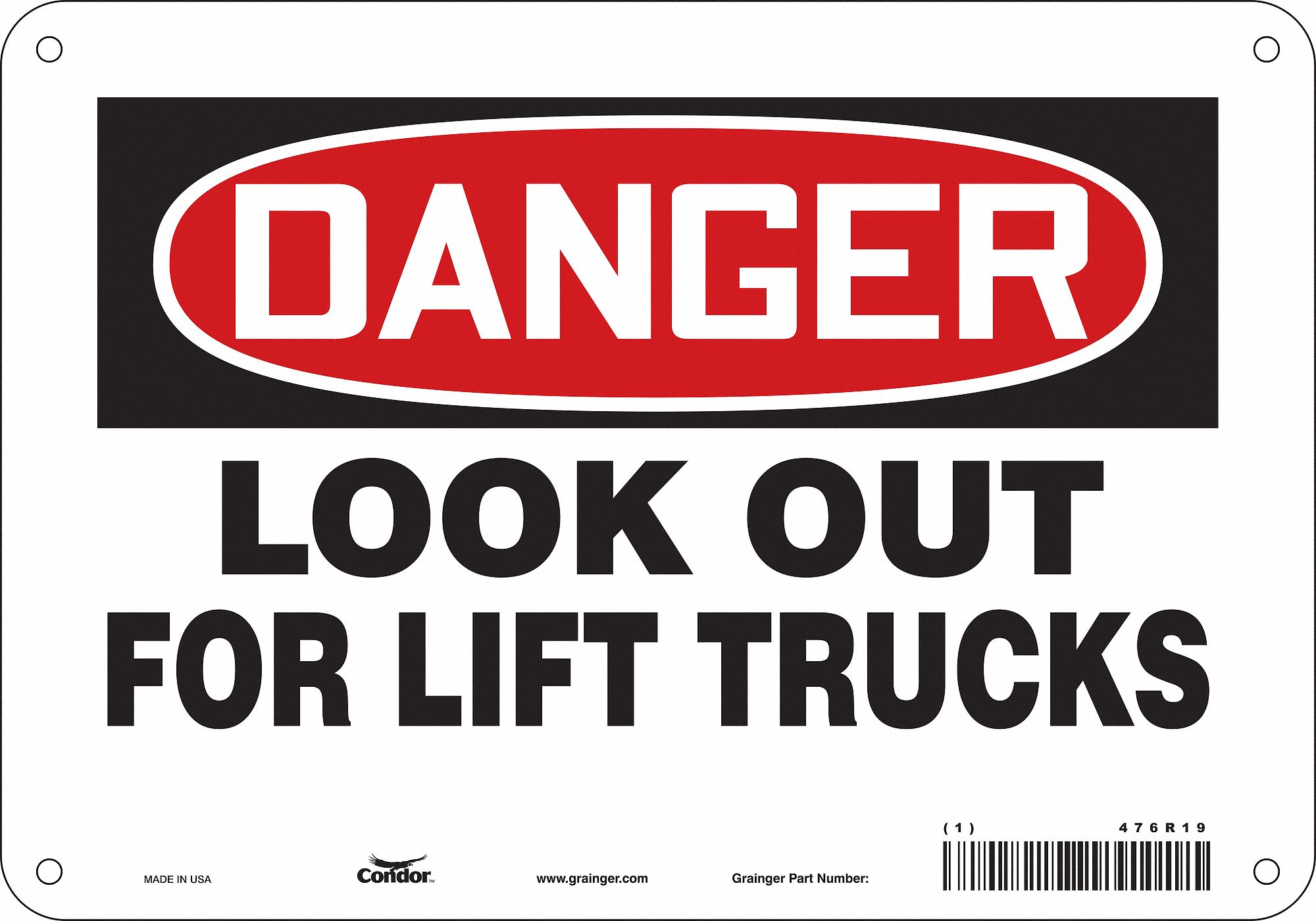Safety Sign, 7 in x 10 in, Aluminum