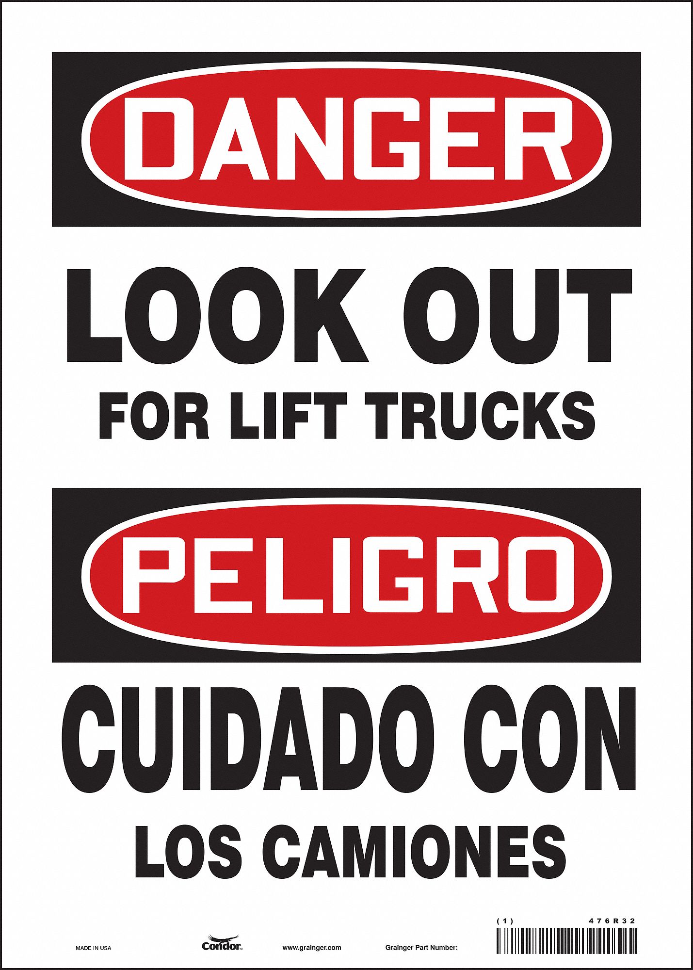 Safety Sign: Vinyl, Adhesive Sign Mounting, 14 in x 10 in Nominal Sign Size, Not Retroreflective