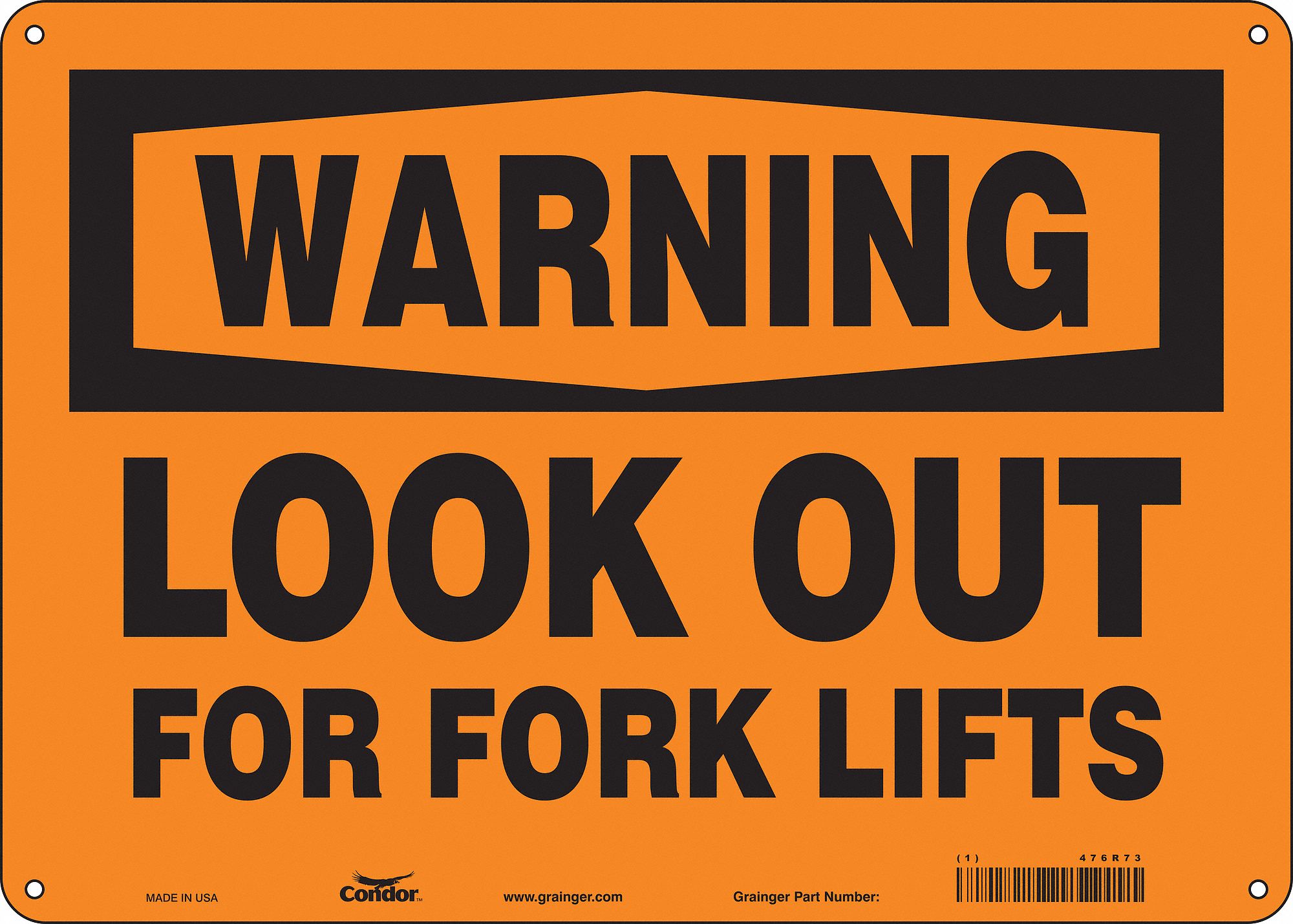 Safety Sign: Aluminum, Mounting Holes Sign Mounting, 10 in x 14 in Nominal Sign Size, 0.032 in Thick