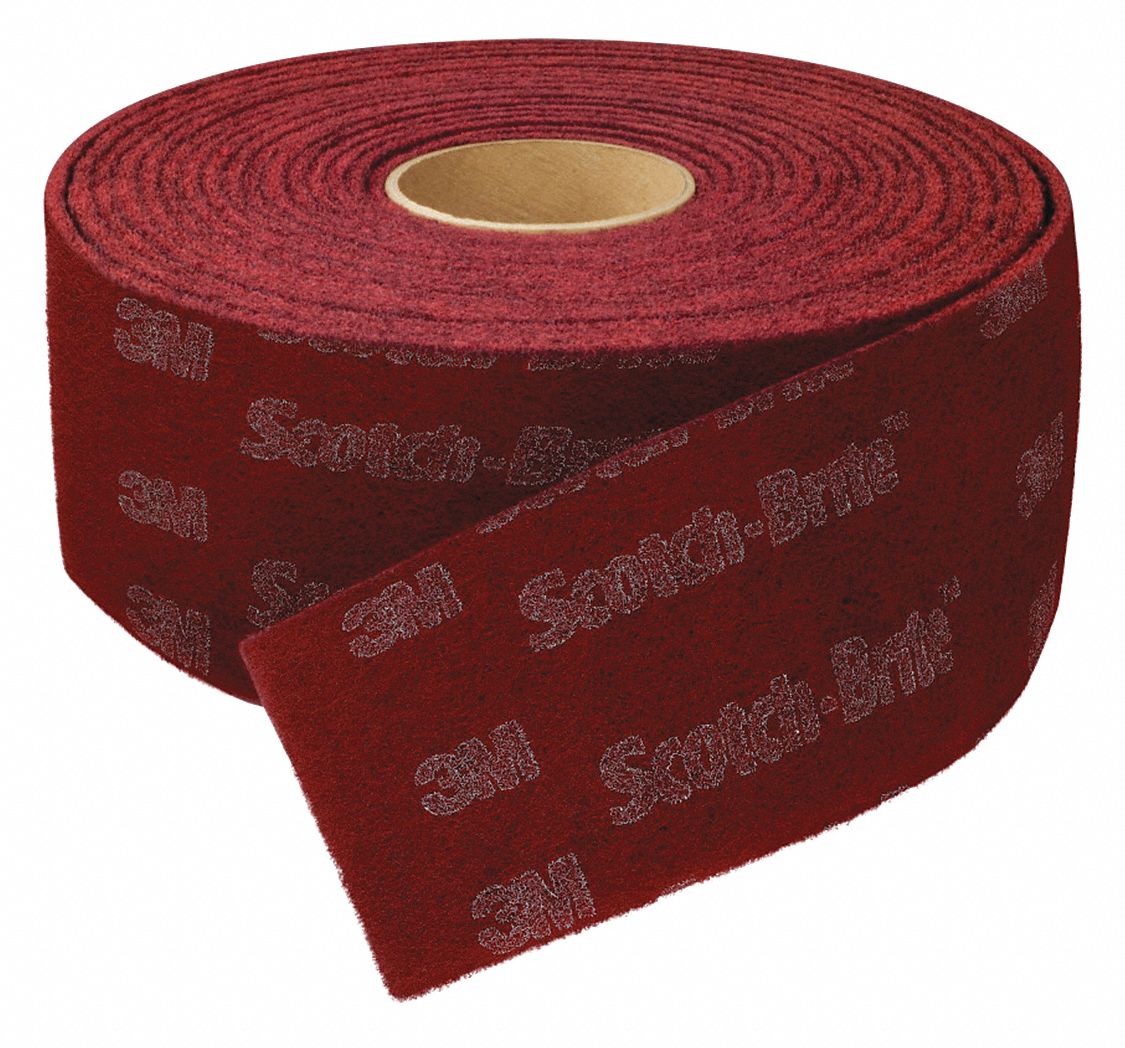 Sanding  Hand Pad Roll: 360 in Lg, 4 in Wd, Non-Woven, Aluminum Oxide, Continuous Roll