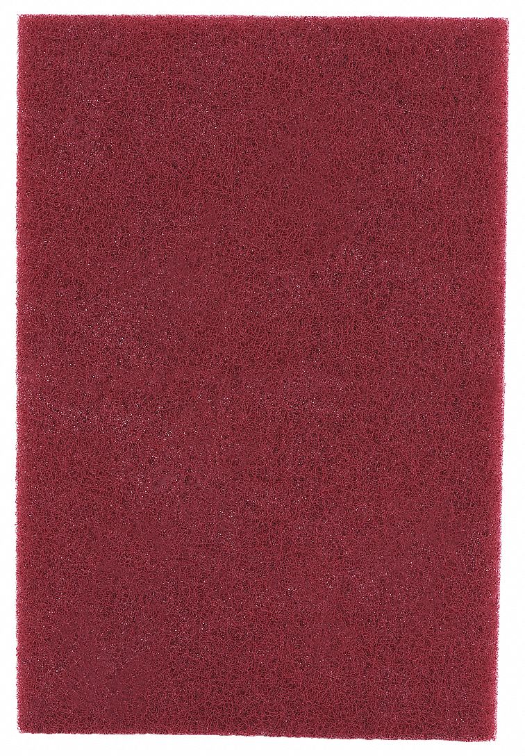 Sanding Hand Pad: 3 11/16 in x 9 in, Aluminum Oxide, Very Fine, Maroon, 7447 Pro