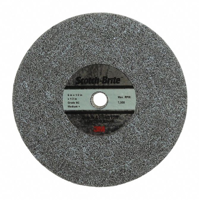 Unitized Wheel: 6 in Dia x 1/2 in W, 1/2 in Arbor Hole, Ceramic, Medium, Medium (6)