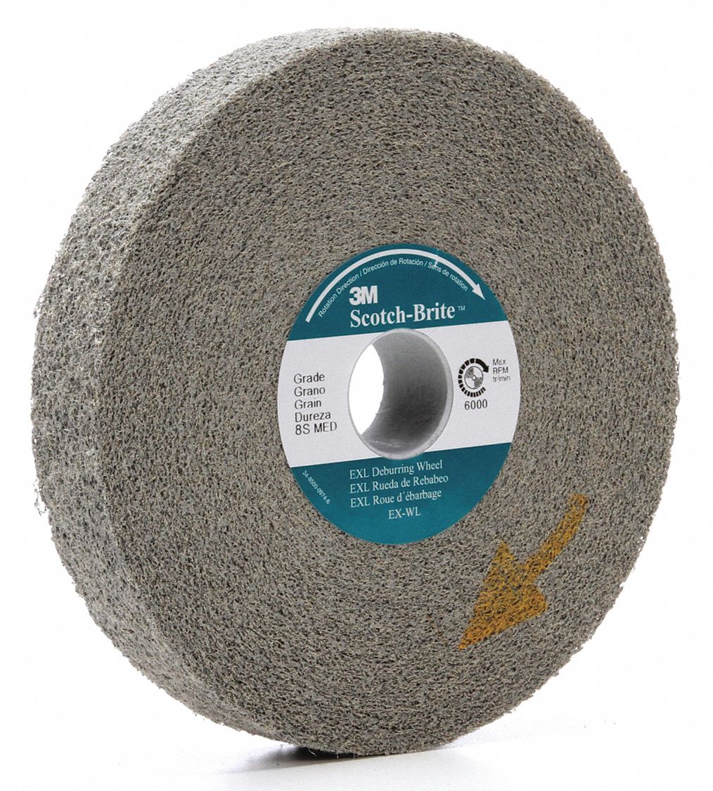 Convolute Wheel: 6 in Dia x 1 in W, 1 in Arbor, Silicon Carbide, Medium, Hard (8), Hard