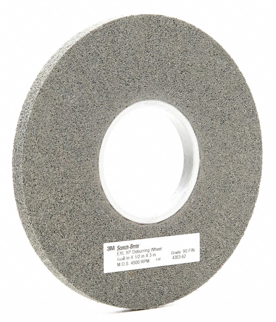 Convolute Wheel: 8 in Dia x 1/2 in W, 3 in Arbor, Silicon Carbide, Fine, Hard (9), Hard