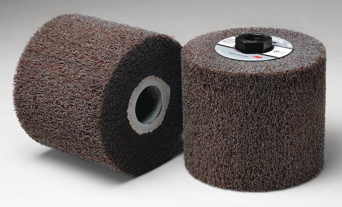 SCOTCHBRITE Abrasive Brush, 4 1/2 in Brush Dia., Medium, Aluminum