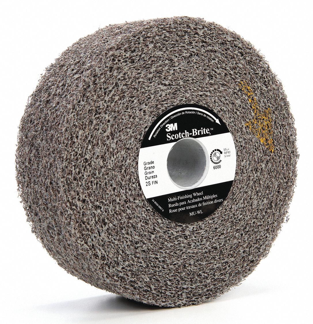 Convolute Wheel: 6 in Dia x 2 in W, 1 in Arbor, Silicon Carbide, Fine, Soft (2), MU-WL