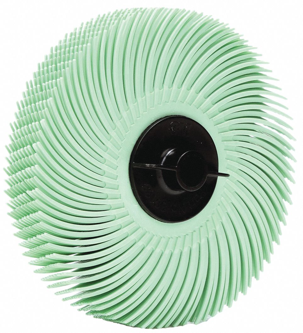 SCOTCHBRITE 3 in, Radial Bristle Disc, Arbor Hole, Ceramic, 800