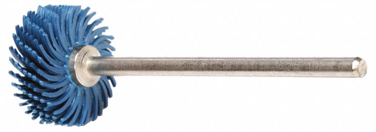 Radial Bristle Disc: Type A, 9/16 in Dia x 1/16 in Wd, 1/16 in Arbor, Ceramic, 400 Grit