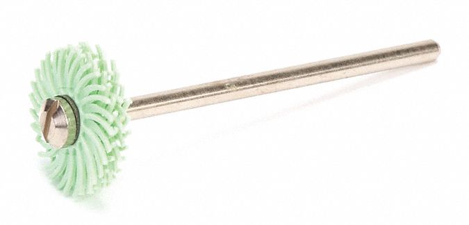 Radial Bristle Disc: Type A, 9/16 in Dia x 1/16 in Wd, 1/16 in Arbor, Ceramic, 800 Grit