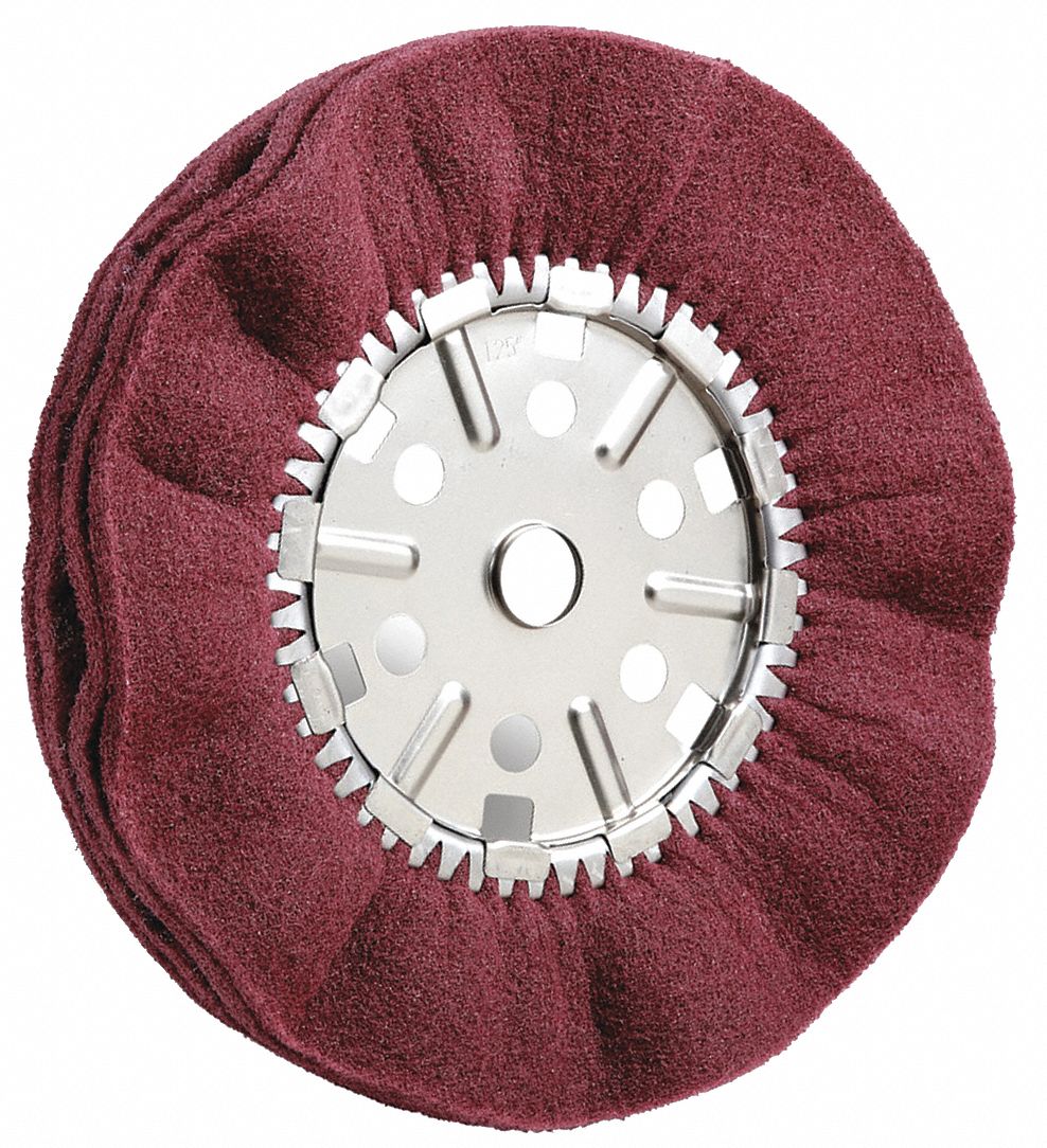 SCOTCH-BRITE, Satin, Pleated Sewn, Buffing Wheel - 477A26