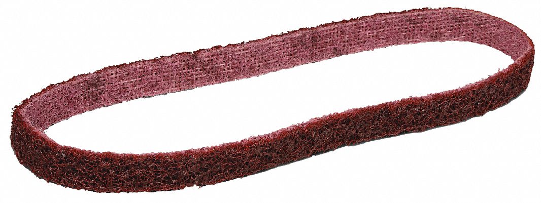 Surface-Conditioning Belt: 1/2 in W x 42 in L, Aluminum Oxide, Medium, Scrim Backing