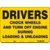 Drivers Chock Wheels And Turn Off Engine During Loading & Unloading Signs