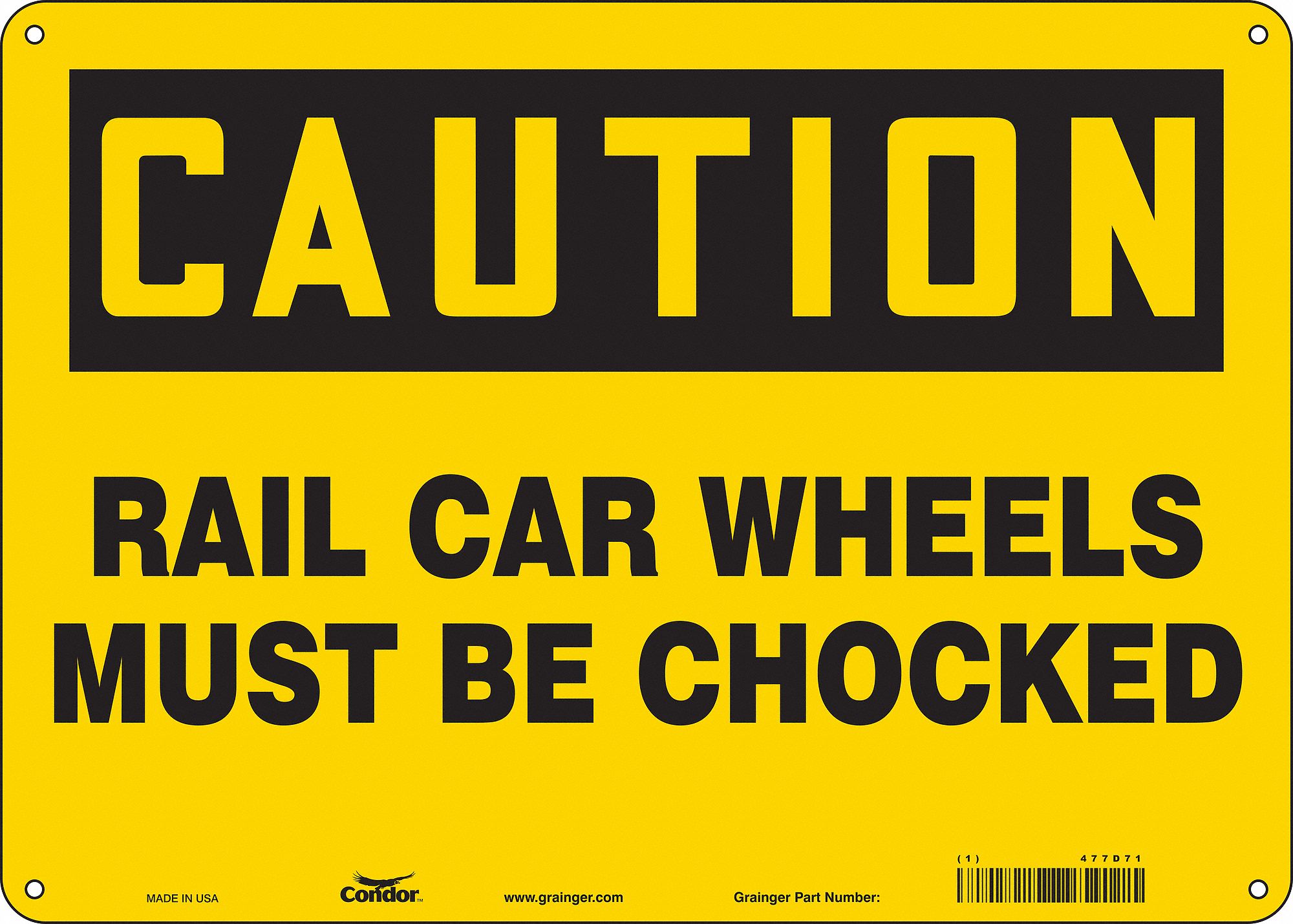 Safety Sign: Aluminum, Mounting Holes Sign Mounting, 10 in x 14 in Nominal Sign Size, 0.032 in Thick