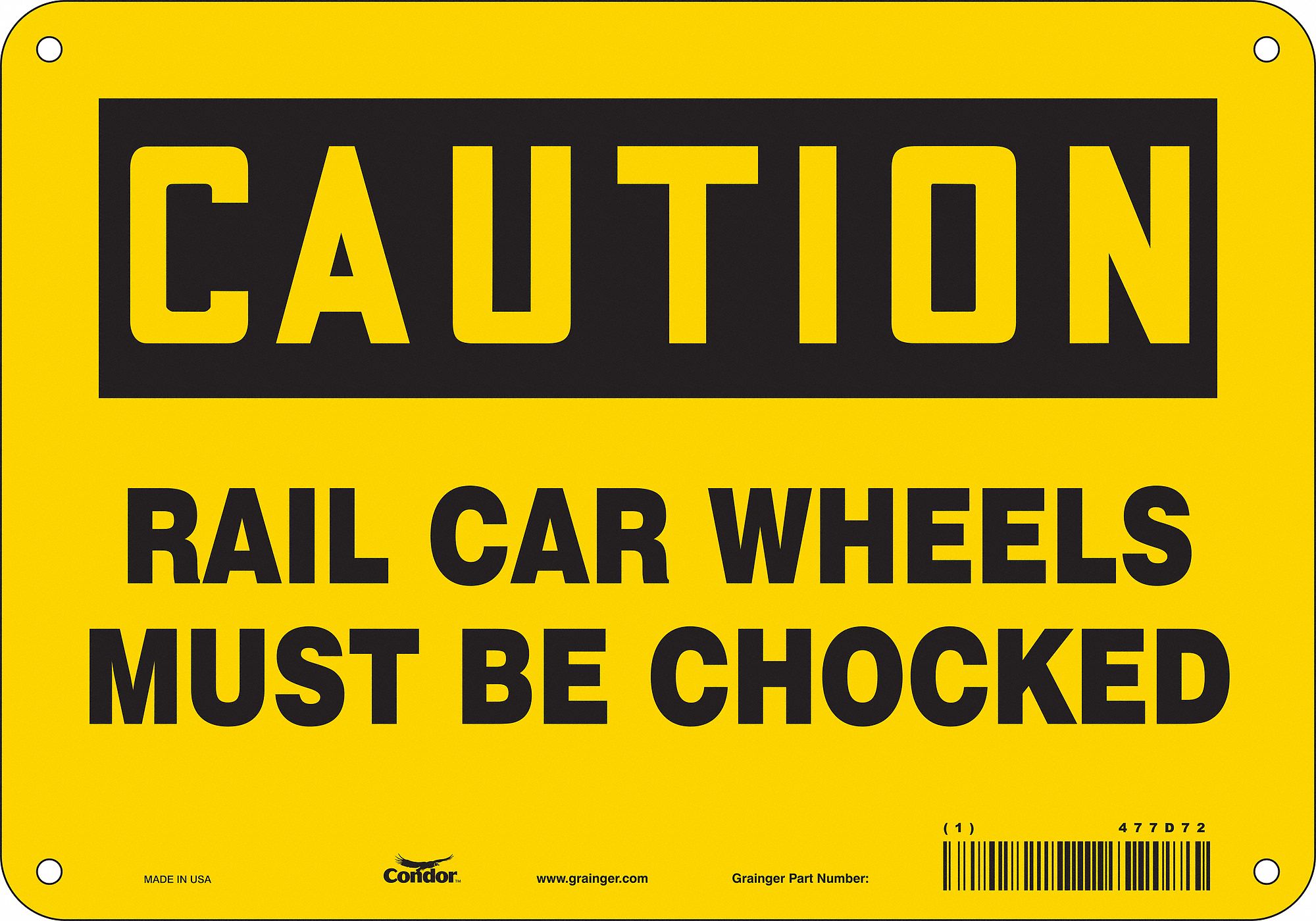 Safety Sign: Polyethylene, Mounting Holes Sign Mounting, 7 in x 10 in Nominal Sign Size