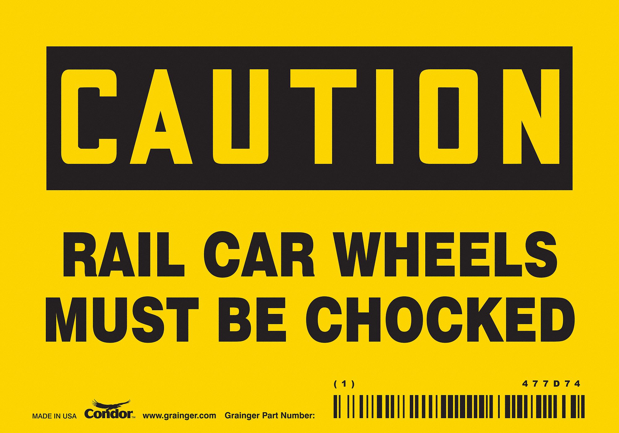 Safety Sign: Vinyl, Adhesive Sign Mounting, 3 1/2 in x 5 in Nominal Sign Size, Not Retroreflective