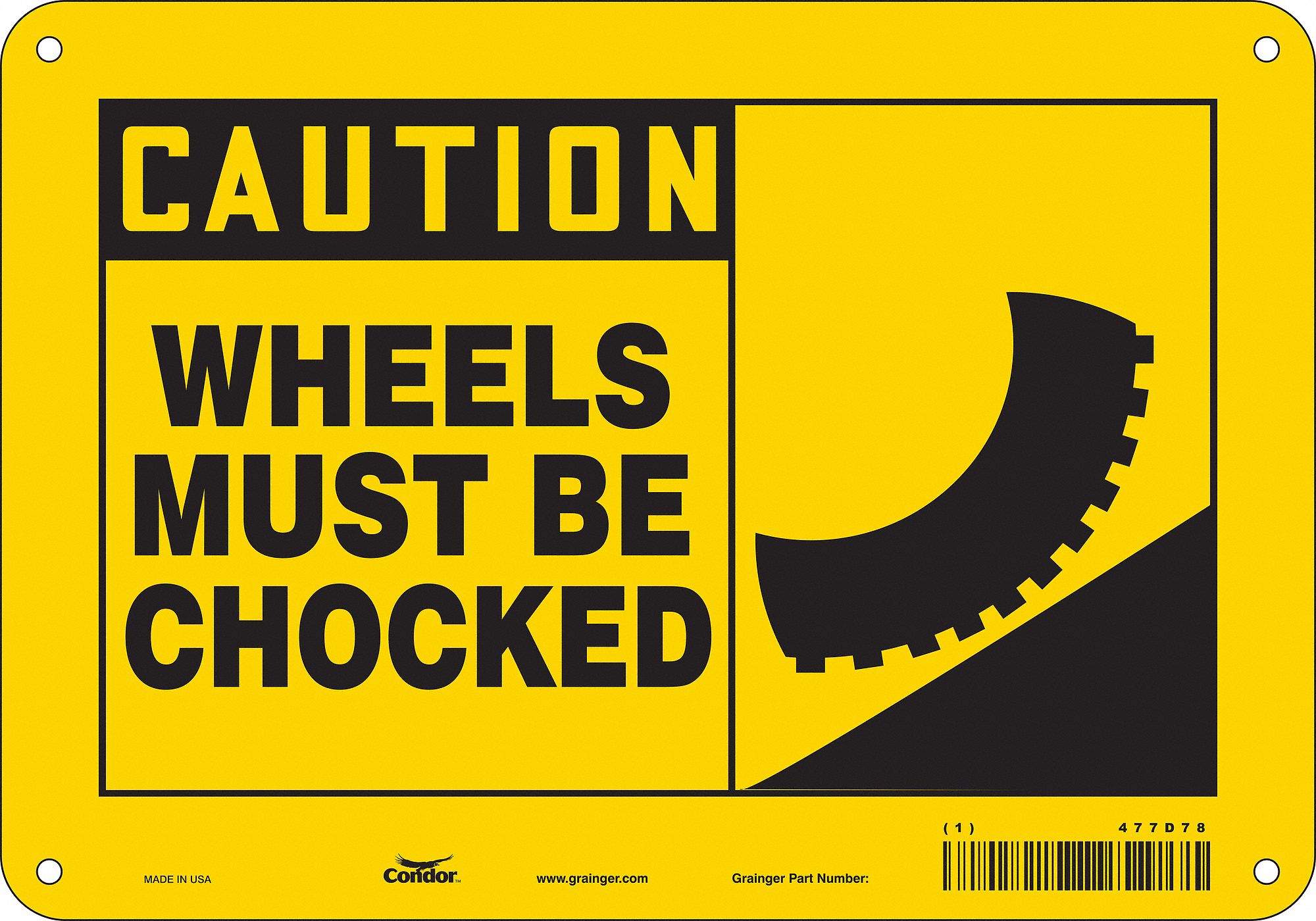 Safety Sign: Aluminum, Mounting Holes Sign Mounting, 7 in x 10 in Nominal Sign Size, 0.032 in Thick