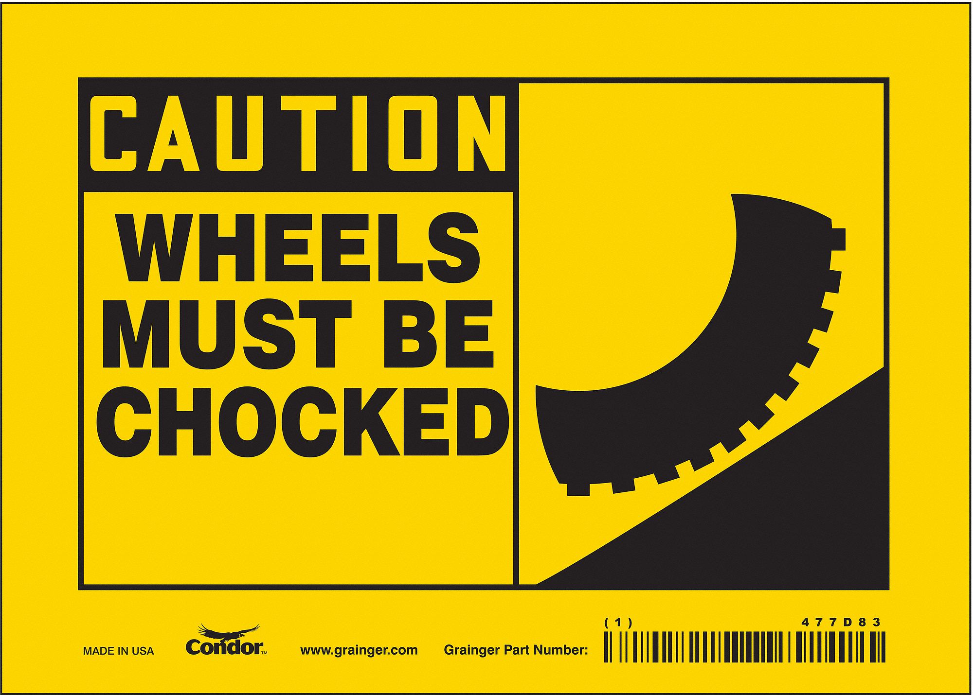 Safety Sign: Vinyl, Adhesive Sign Mounting, 5 in x 7 in Nominal Sign Size, Not Retroreflective