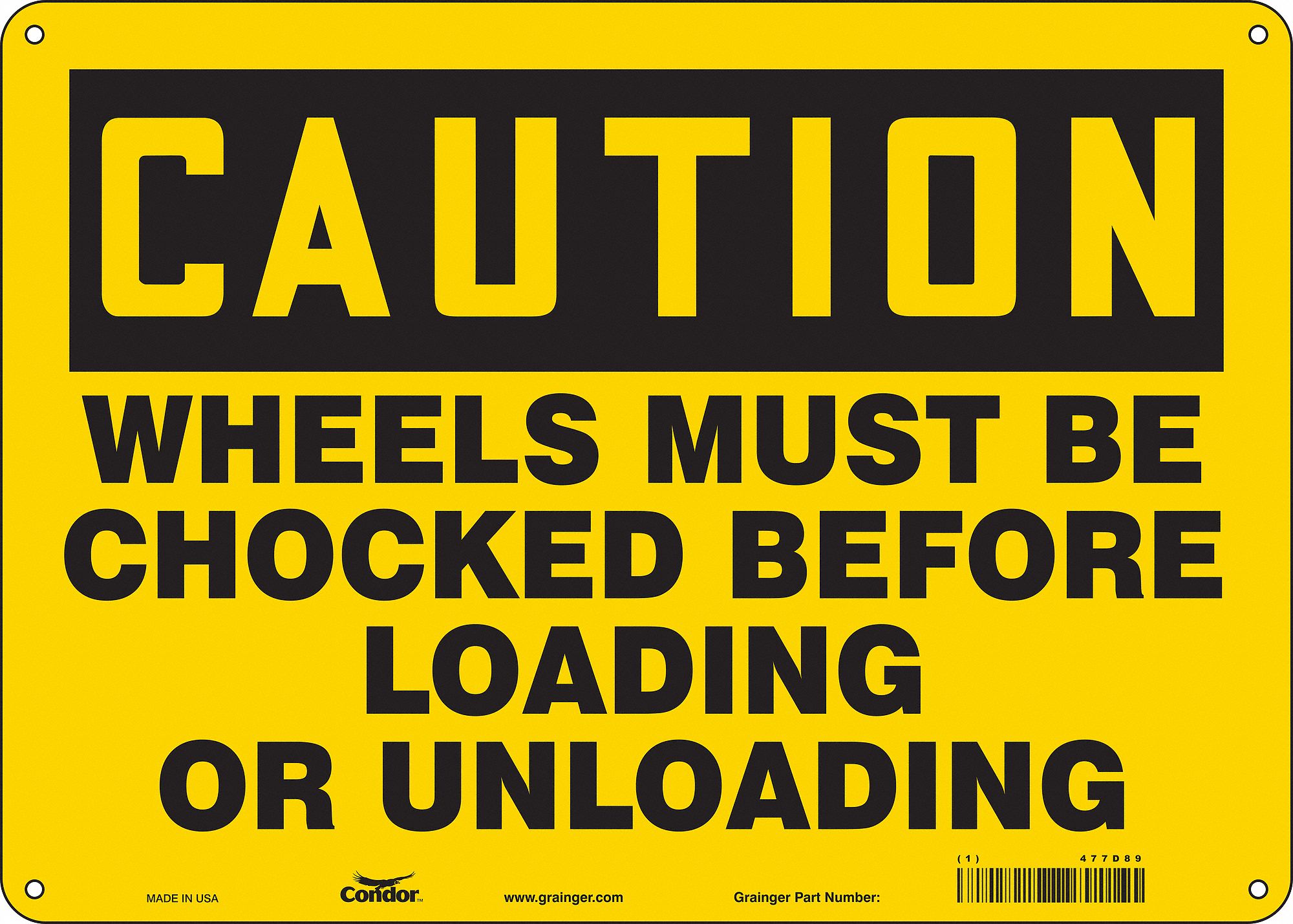 Safety Sign: Polyethylene, Mounting Holes Sign Mounting, 10 in x 14 in Nominal Sign Size