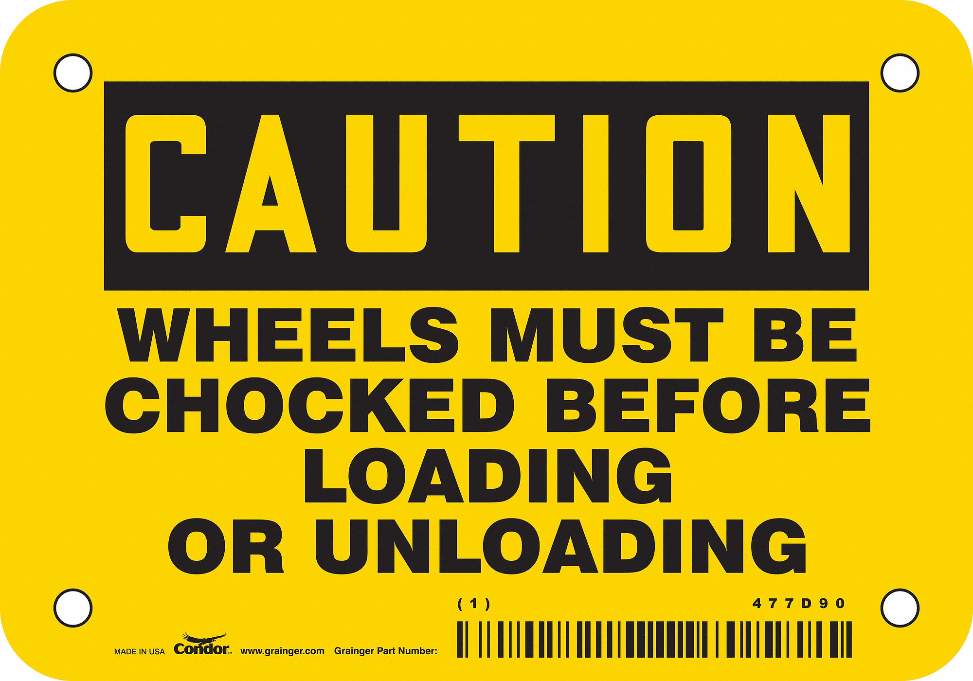 Safety Sign: Vinyl, Adhesive Sign Mounting, 3 1/2 in x 5 in Nominal Sign Size, Not Retroreflective