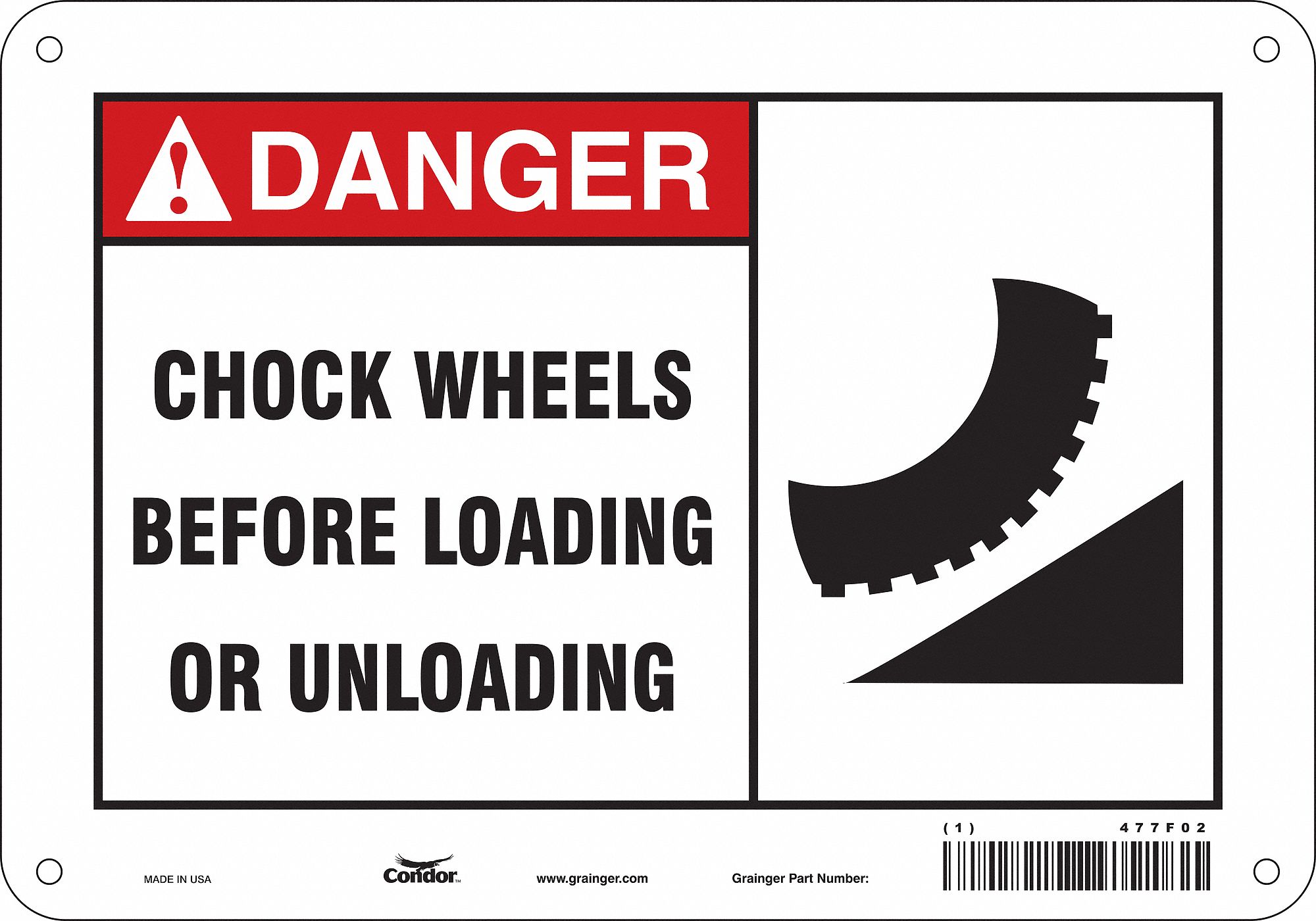 Safety Sign: Aluminum, Mounting Holes Sign Mounting, 7 in x 10 in Nominal Sign Size, 0.032 in Thick