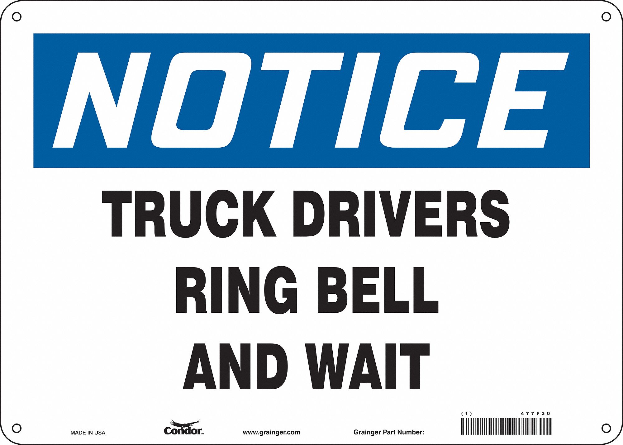 Safety Sign: Aluminum, Mounting Holes Sign Mounting, 10 in x 14 in Nominal Sign Size, 0.032 in Thick