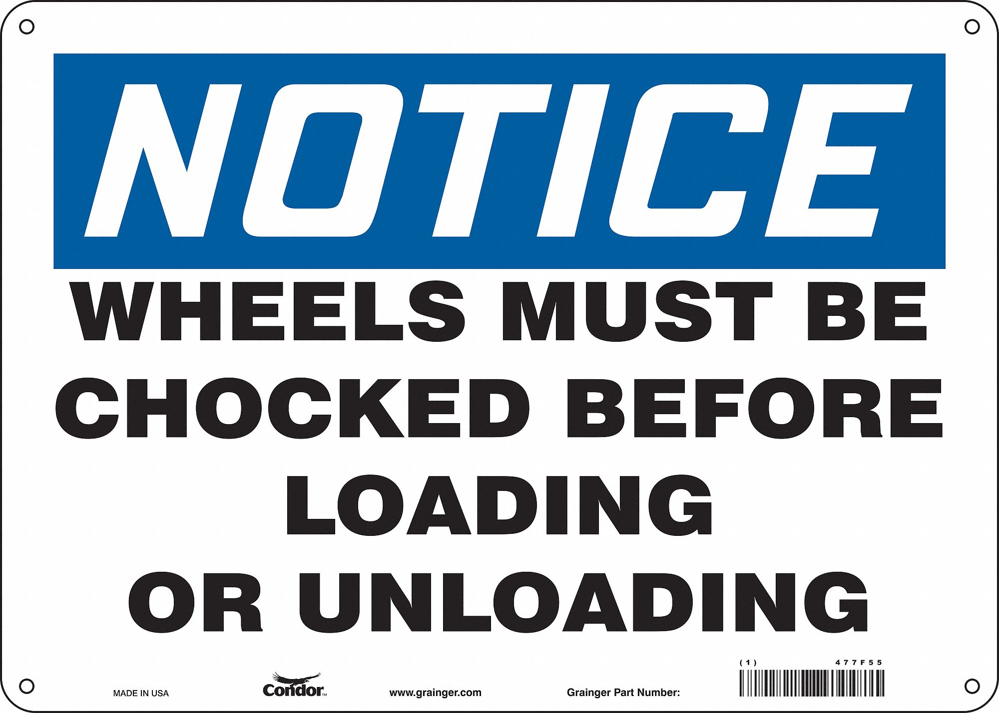 Safety Sign: Aluminum, Mounting Holes Sign Mounting, 10 in x 14 in Nominal Sign Size, 0.032 in Thick