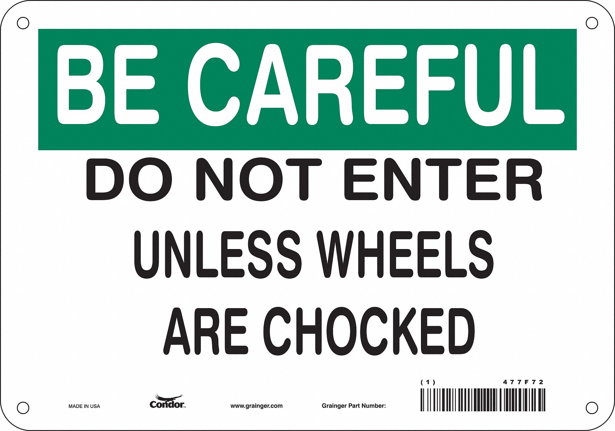 Safety Sign: Aluminum, Mounting Holes Sign Mounting, 7 in x 10 in Nominal Sign Size, 0.032 in Thick
