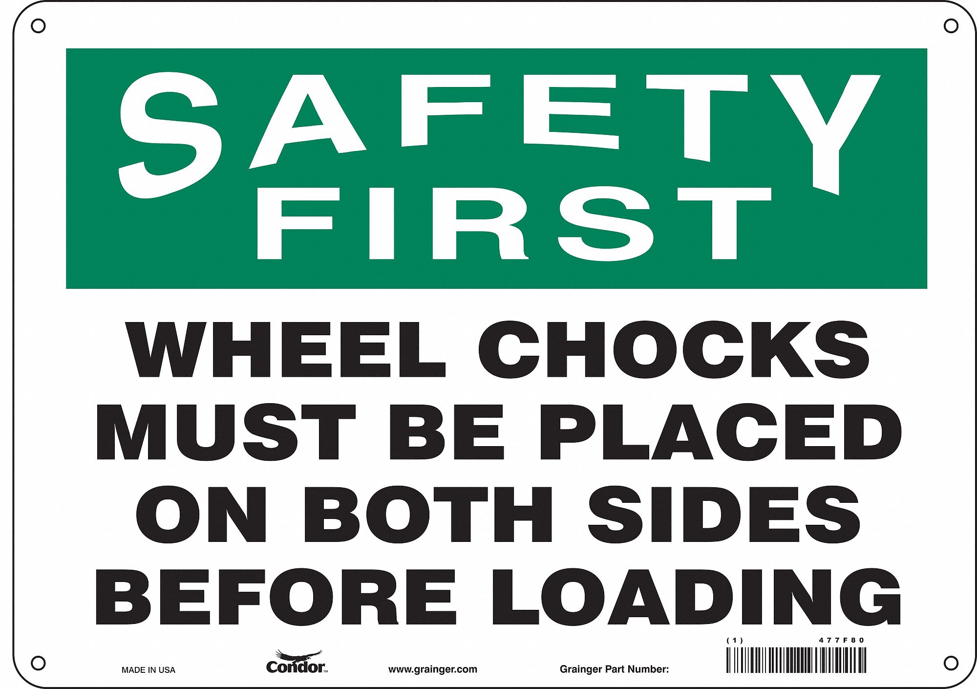 Safety Sign: Aluminum, Mounting Holes Sign Mounting, 10 in x 14 in Nominal Sign Size, 0.032 in Thick