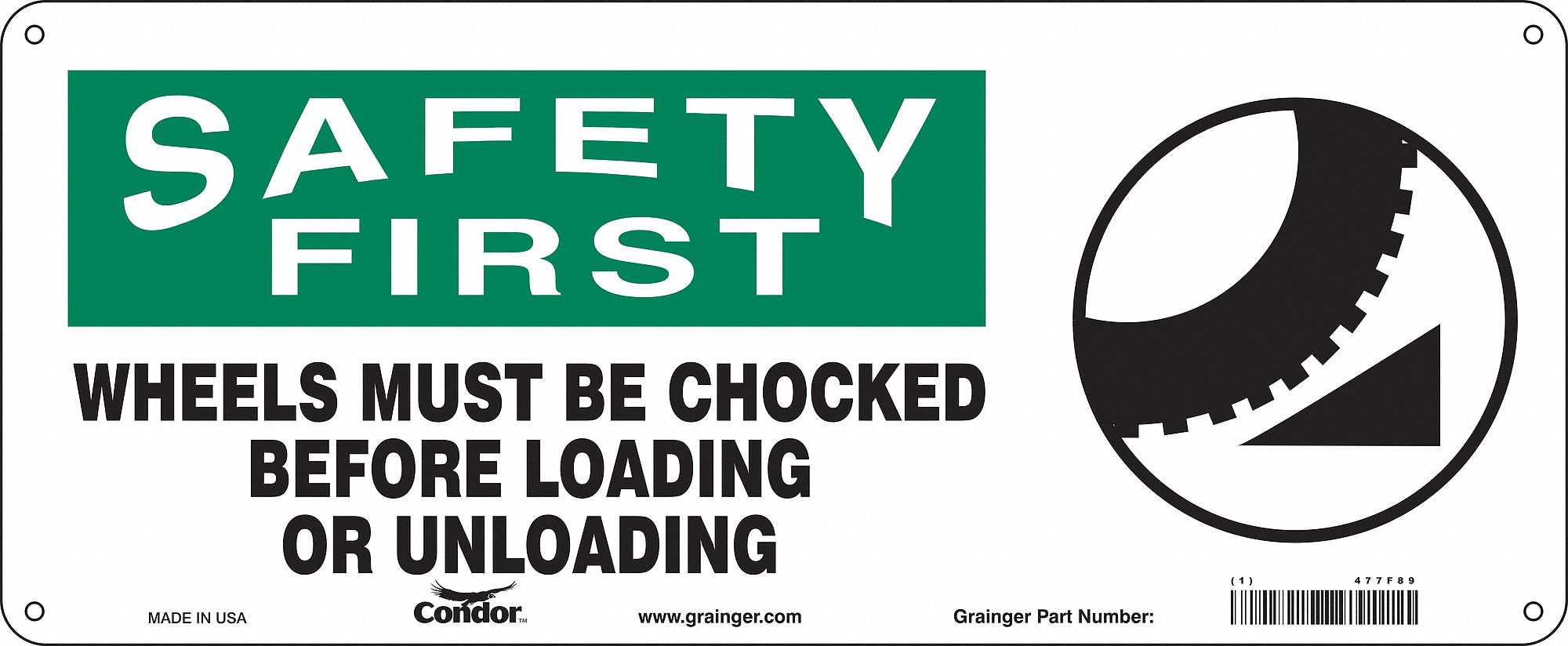 Safety Sign, 7 in x 17 in, Vinyl
