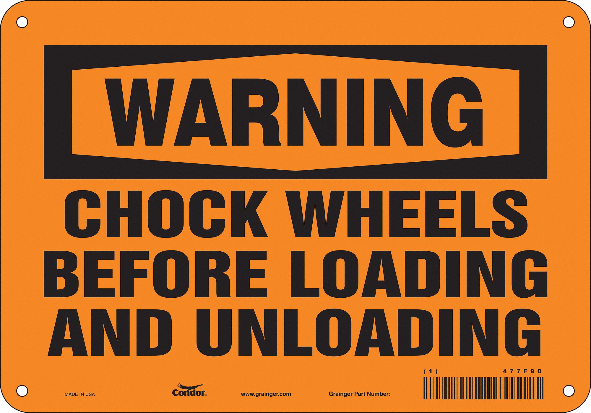 Safety Sign: Aluminum, Mounting Holes Sign Mounting, 7 in x 10 in Nominal Sign Size, 0.032 in Thick