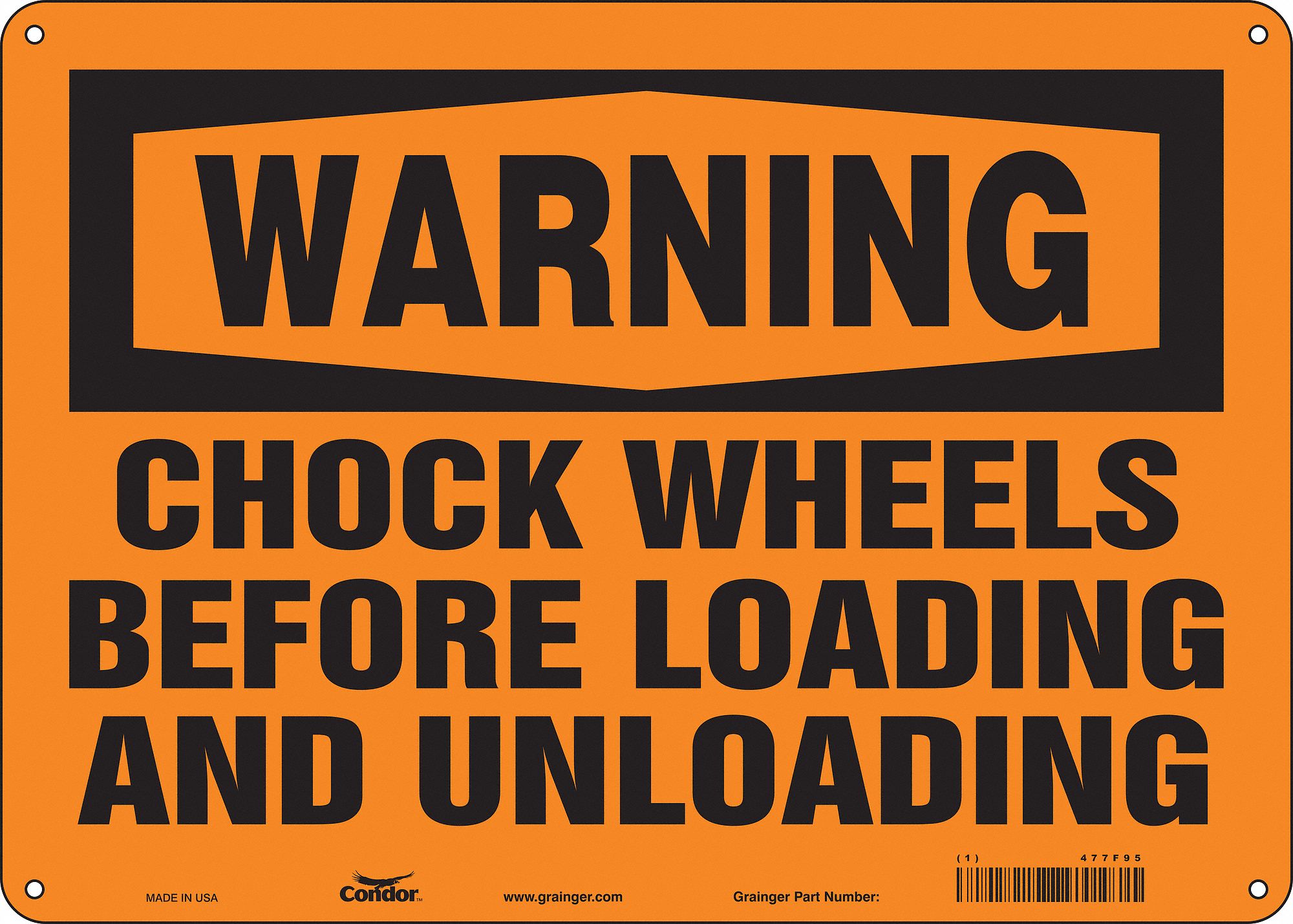 Safety Sign: Polyethylene, Mounting Holes Sign Mounting, 10 in x 14 in Nominal Sign Size