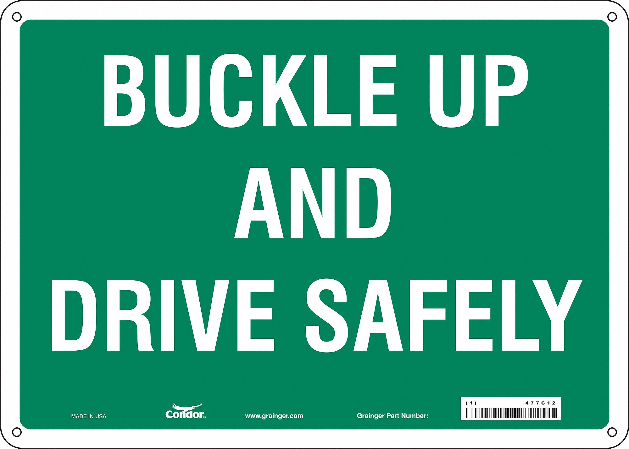 Safety Sign: Polyethylene, Mounting Holes Sign Mounting, 10 in x 14 in Nominal Sign Size, No Header