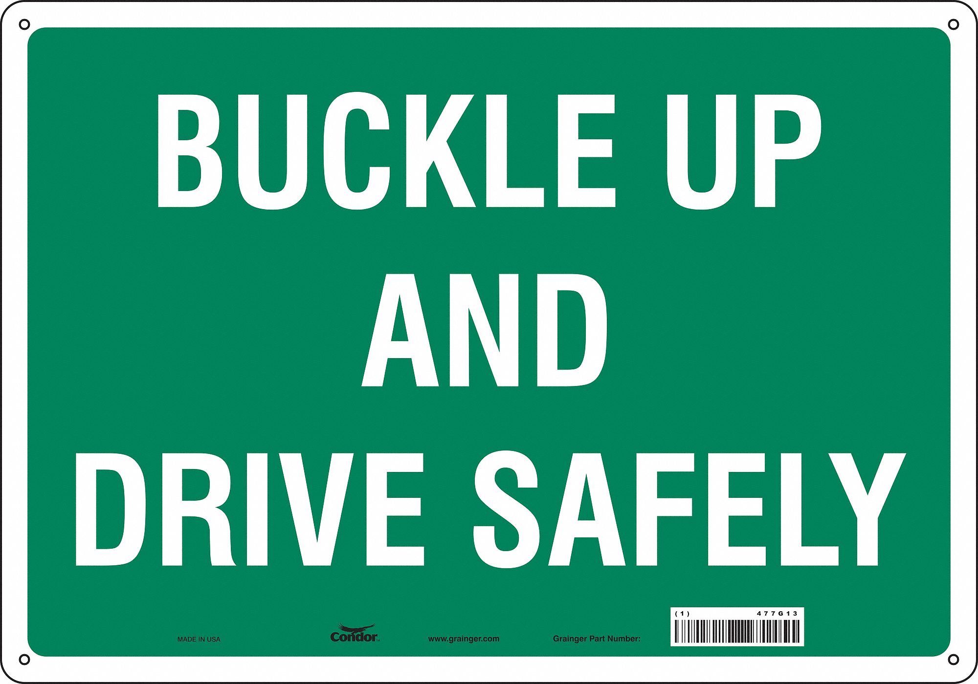 Safety Sign: Polyethylene, Mounting Holes Sign Mounting, 14 in x 20 in Nominal Sign Size, No Header