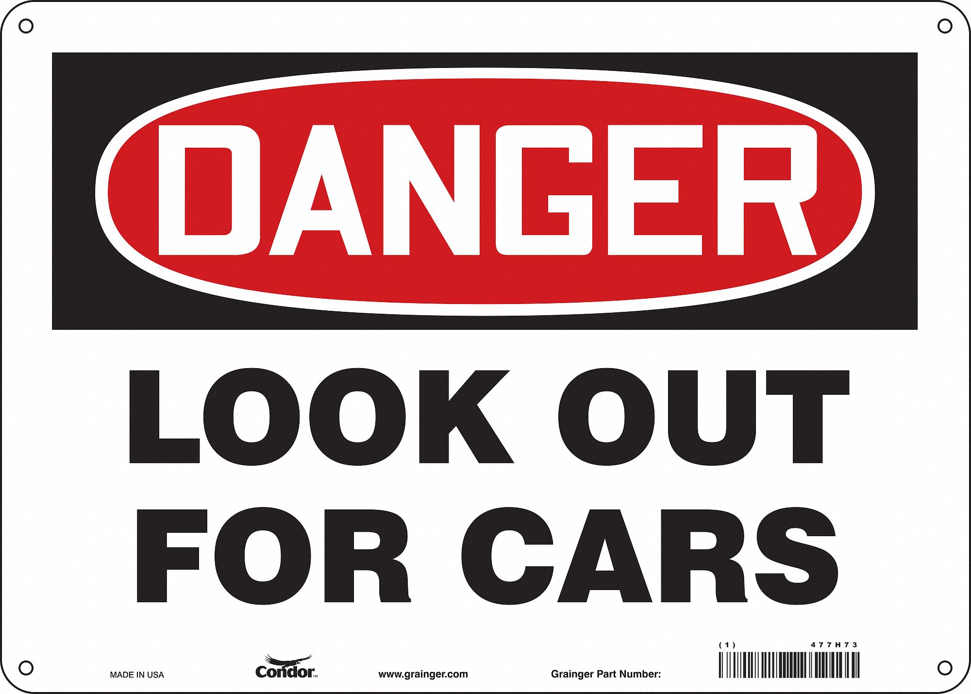 Safety Sign: Aluminum, Mounting Holes Sign Mounting, 10 in x 14 in Nominal Sign Size, 0.032 in Thick