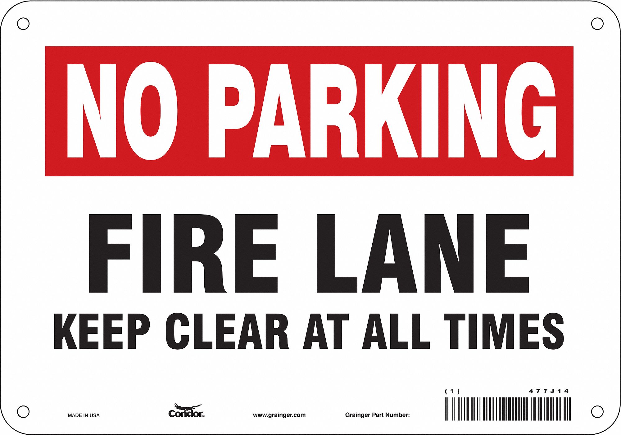 Safety Sign: Aluminum, Mounting Holes Sign Mounting, 7 in x 10 in Nominal Sign Size, 0.032 in Thick