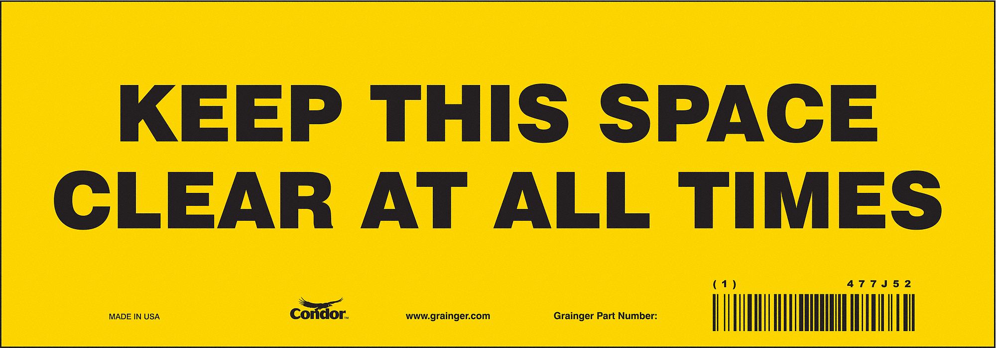 Safety Sign, 3 1/2 in x 10 in, Vinyl