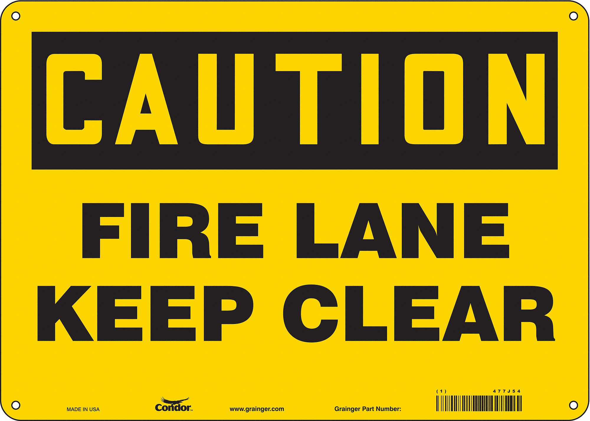 Safety Sign: Aluminum, Mounting Holes Sign Mounting, 10 in x 14 in Nominal Sign Size, 0.032 in Thick