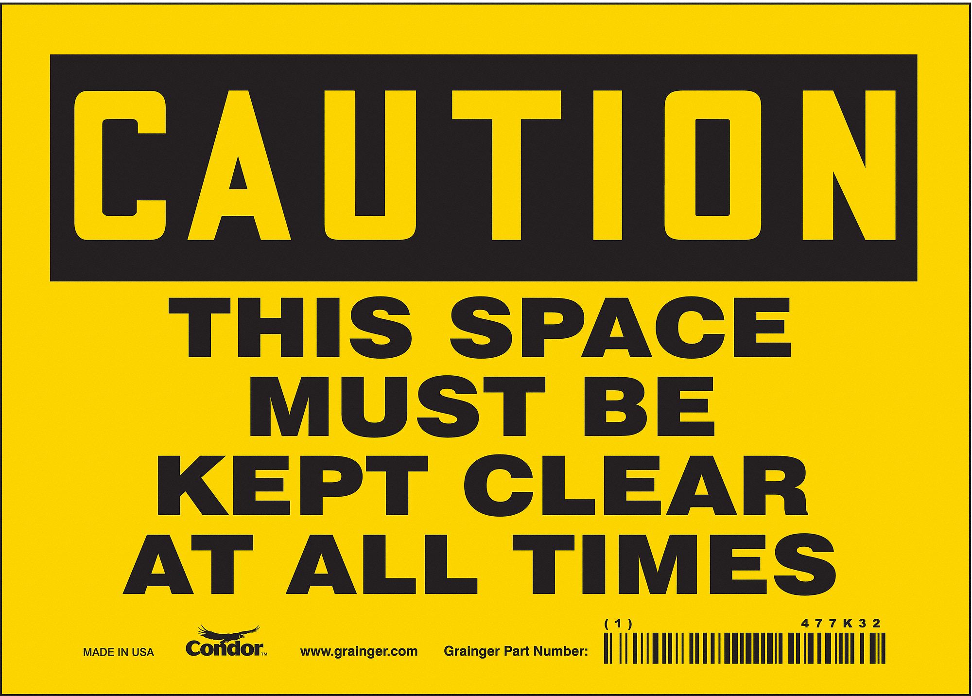 Safety Sign: Vinyl, Adhesive Sign Mounting, 5 in x 7 in Nominal Sign Size, Not Retroreflective