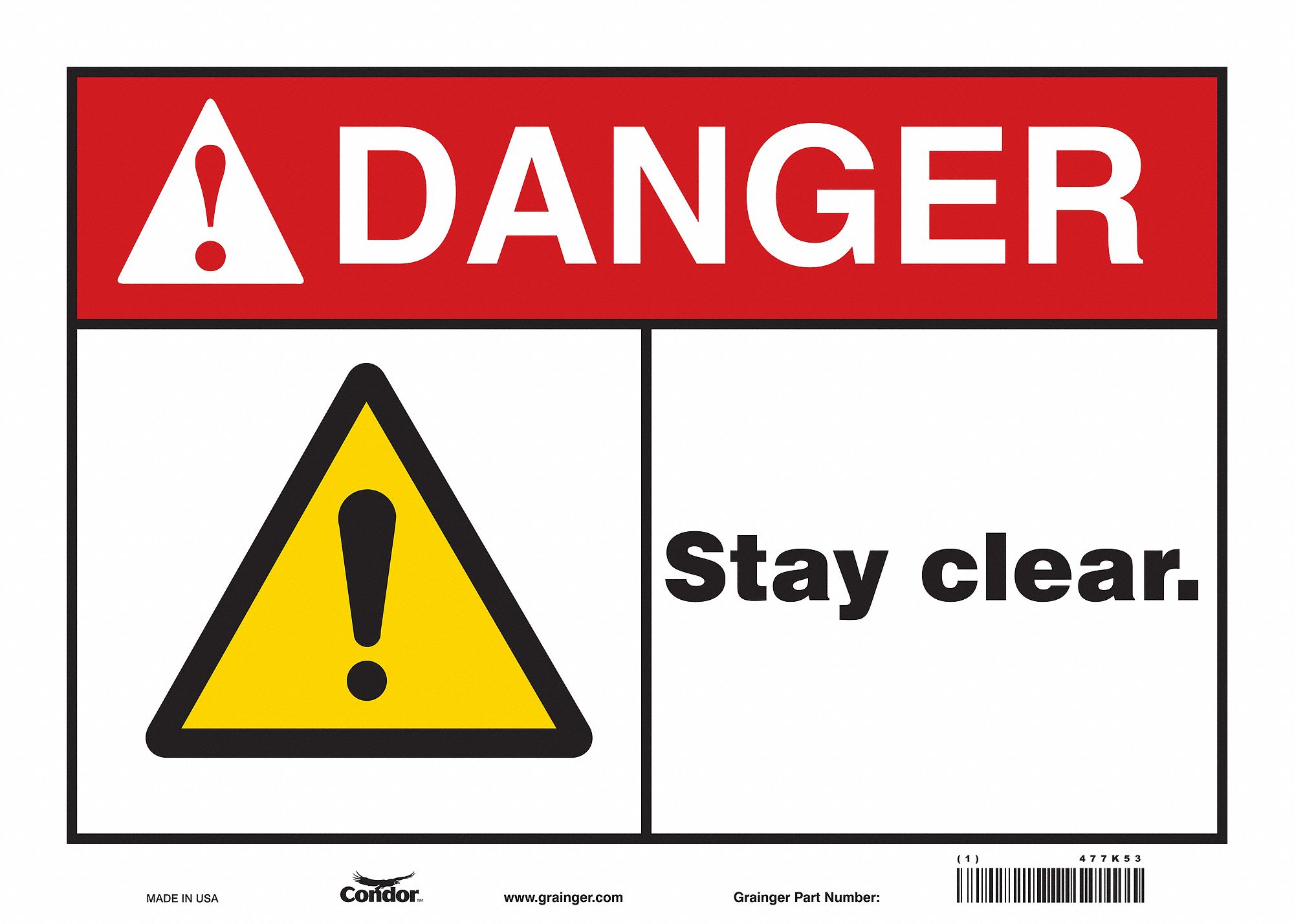 Safety Sign, 10 in x 14 in, Vinyl