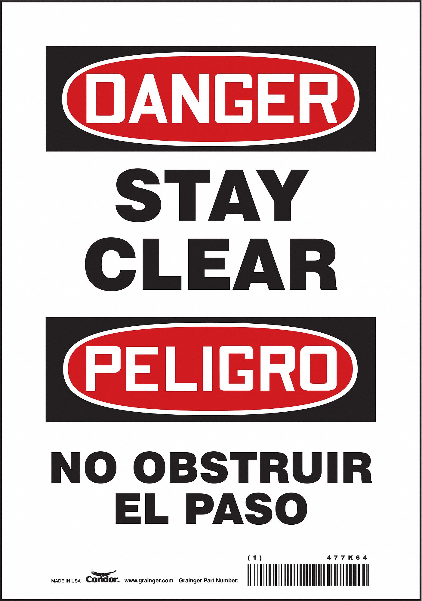 Safety Sign: Vinyl, Adhesive Sign Mounting, 10 in x 7 in Nominal Sign Size, Not Retroreflective