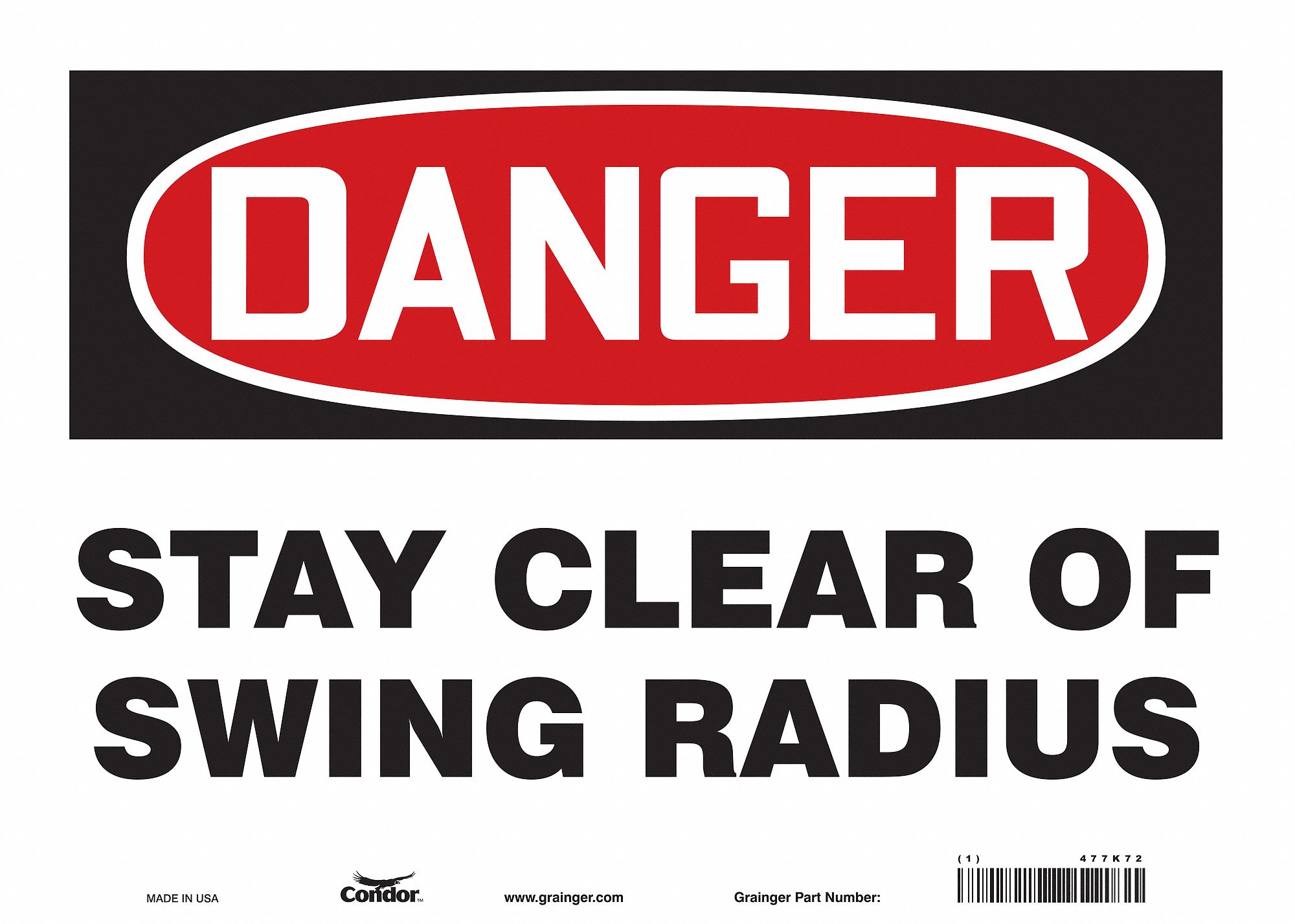 Safety Sign, 10 in x 14 in, Vinyl